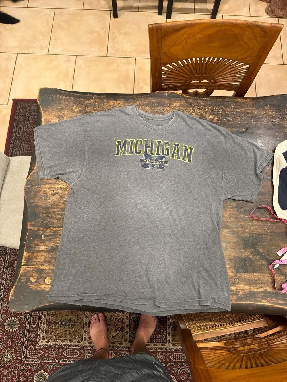 Michigan Wolverines Vintage 90s/y2k Grey T-Shirt Small